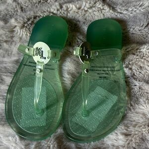Karl Lagerfeld Green Jelly Sandals with Logo Detail